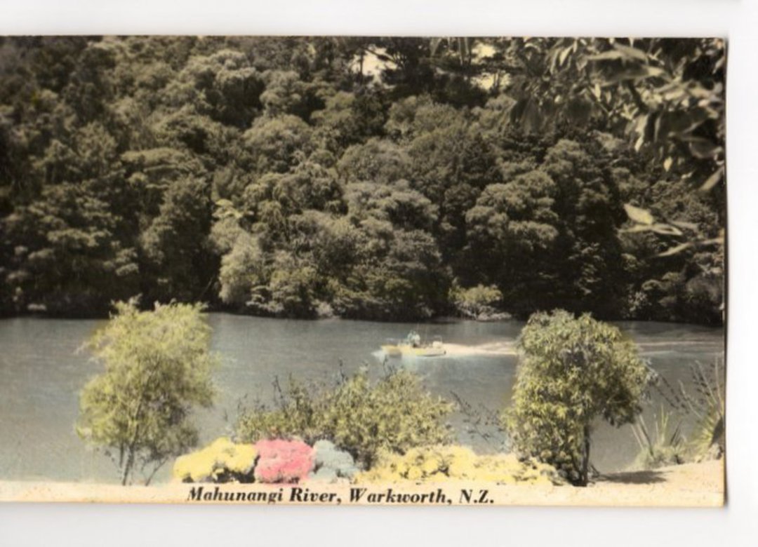 Tinted Postcard by N S Seaward of Mahurangi River Warkworth. - 45065 - Postcard image 0