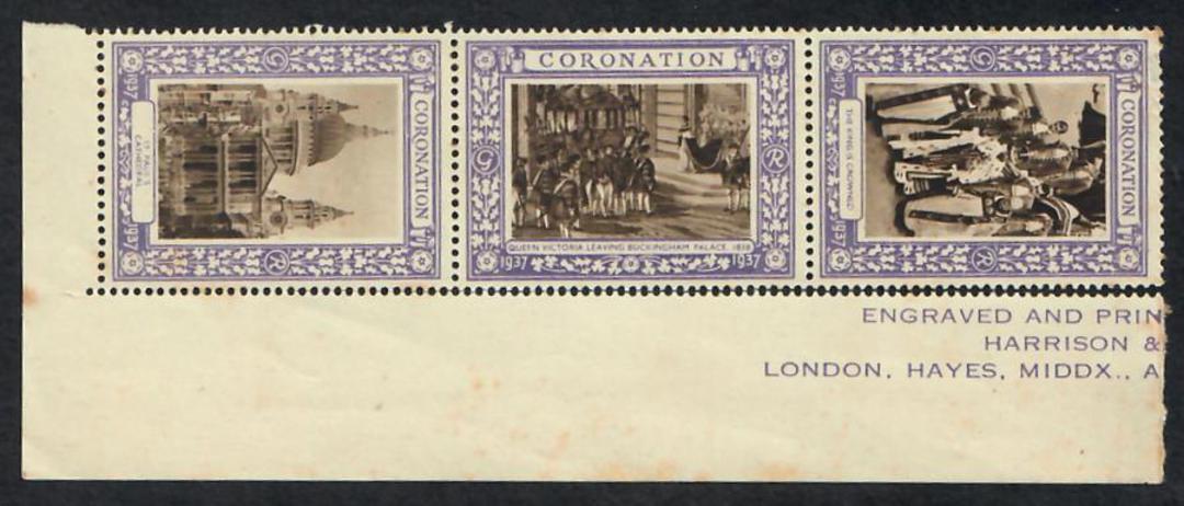 GREAT BRITAIN 1937 Coronation. 9 Labels. Tired. - 22067 - Mint image 1