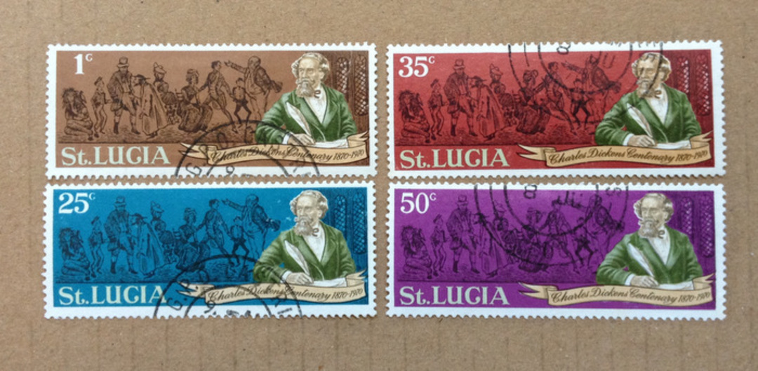 ST LUCIA 1970 Centenary of the Death of Charles Dickens. Set of 4. - 92604 - VFU image 0