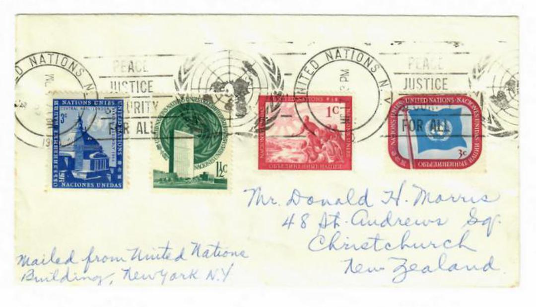 UNITED NATIONS 1959 Cover mailed from the United Nations Building New York to Christchurch. Date of the postmark is March 17th. image 0