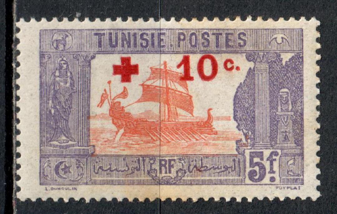 TUNISIA 1916 Prisonors of War Fund 10c on 5fr Red and Violet. Toning therefore MNG - 75871 - MNG image 0