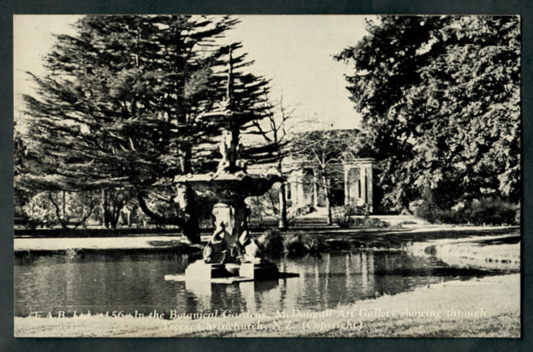 Postcard by E A Brooker. In the Botannical Gardens. McDougall Art Gallery Christchurch. - 48394 - Postcard image 0
