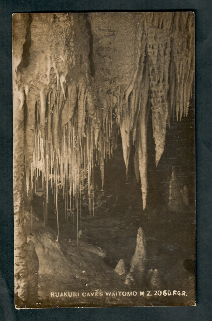 Real Photograph by Radcliffe of Ruakuri Caves Waitomo. - 46489 - Postcard image 0