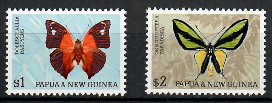 PAPUA NEW GUINEA 1966 Definitives $1 and $2. Printing from new plates. Set of 2. - 70504 - UHM image 0