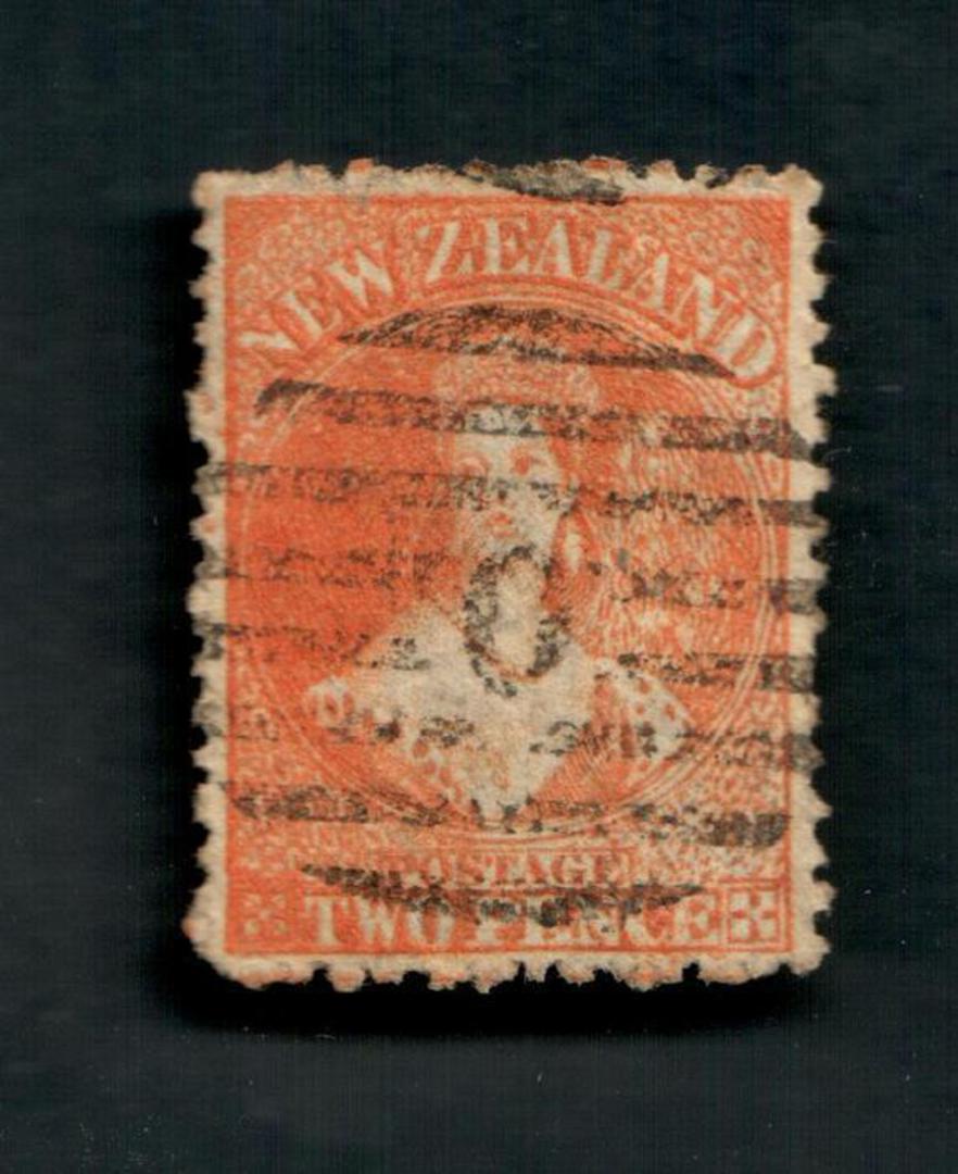 NEW ZEALAND Postmark Numeral 0 (not in the diamond) on Full Face Queen 2d Orange. - 39067 - Used image 0