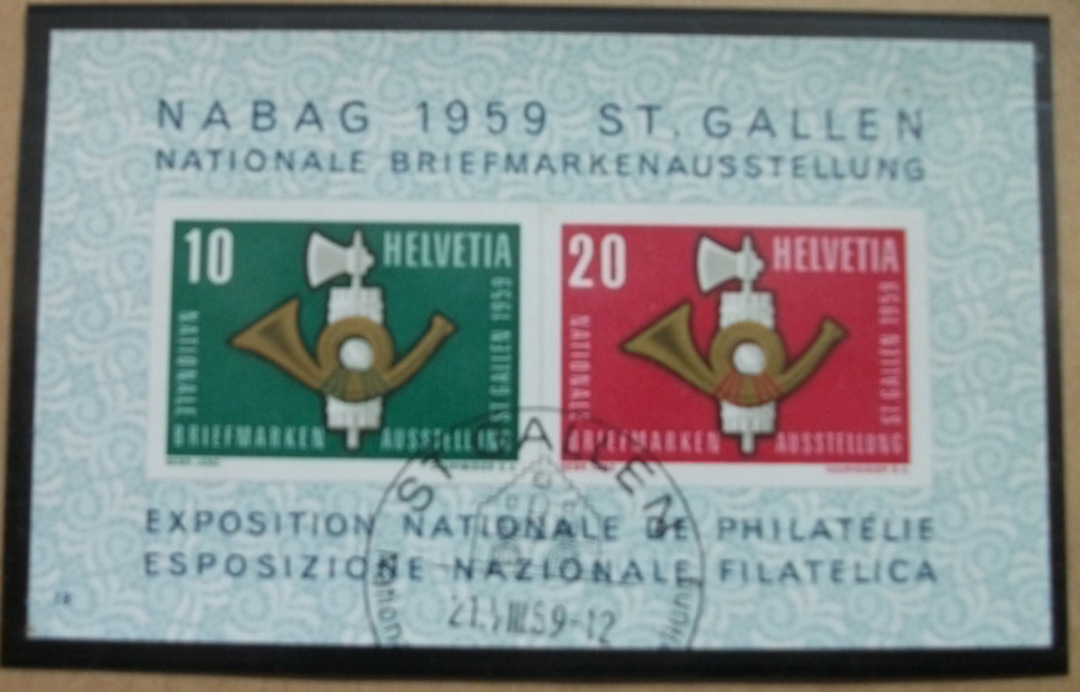 SWITZERLAND 1959 International Stamp Exhibition. Miniature sheet. - 37980 - VFU image 0