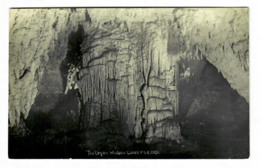 Real Photograph by Radcliffe of the Organ Waitomo Caves. Major limestone formation. - 46401 - Postcard image 0
