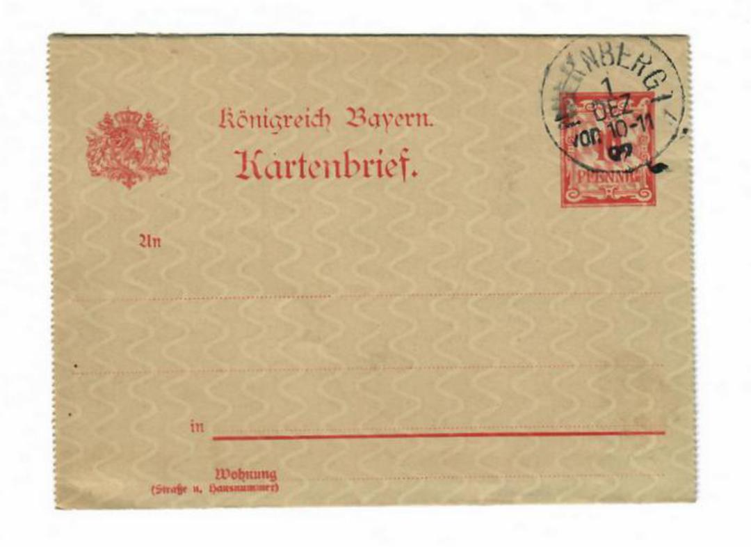 BAVARIA 1897 Lettercard 10pf Red Postmark NUERNBERG but no other sign of usage. From the collection of H Pies-Lintz. - 30989 - P image 0