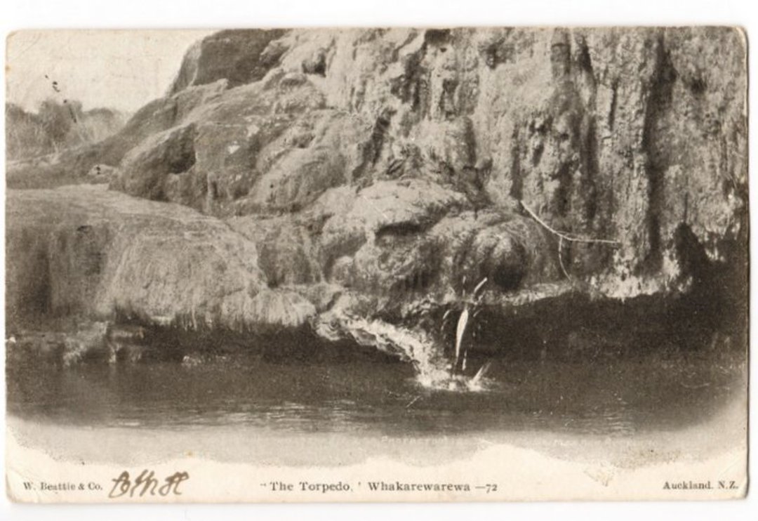 Postcard of The Torpedo Whakarewarewa. Sent to England. Postage Due cachet. - 246082 - Postcard image 0