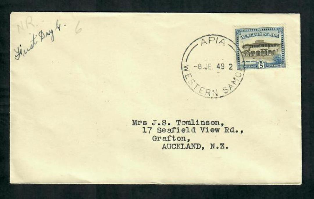 SAMOA 1949 Definitive 5d on first day cover. - 30599 - FDC image 0