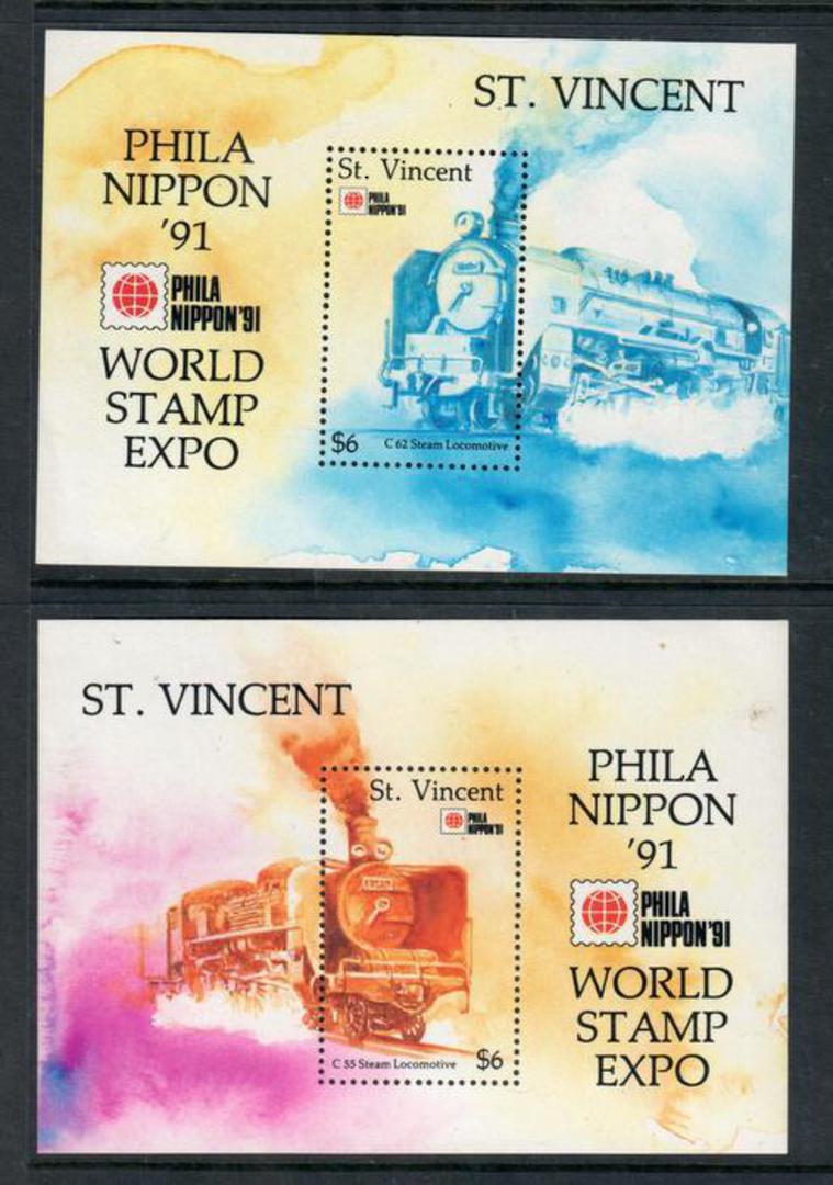 ST VINCENT 1991 Phila Nippon '91 International Stamp Exhibition. Two miniature sheets. - 52382 - UHM image 0