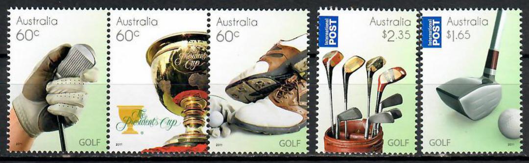 AUSTRALIA 2011 Golf. Set of 5 and miniature sheet. - 55962 - UHM image 0
