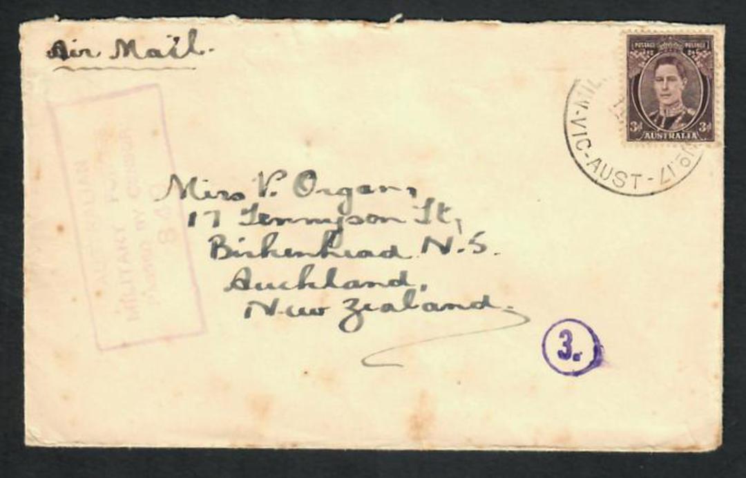 AUSTRALIA Letter from Australia to Birkenhead. Cachet Australian Military Forces Passed by Censor 849. - 32317 - PostalHist image 0