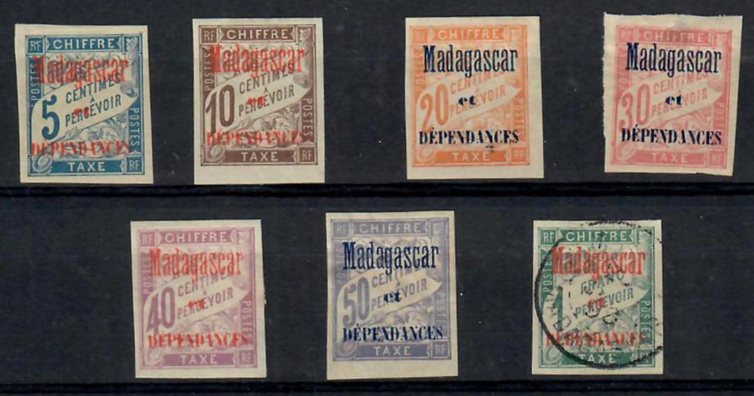 MADAGASCAR 1896 Postage Due. Set of 7. Mint except for the top value which is used. - 23721 - Mint image 0