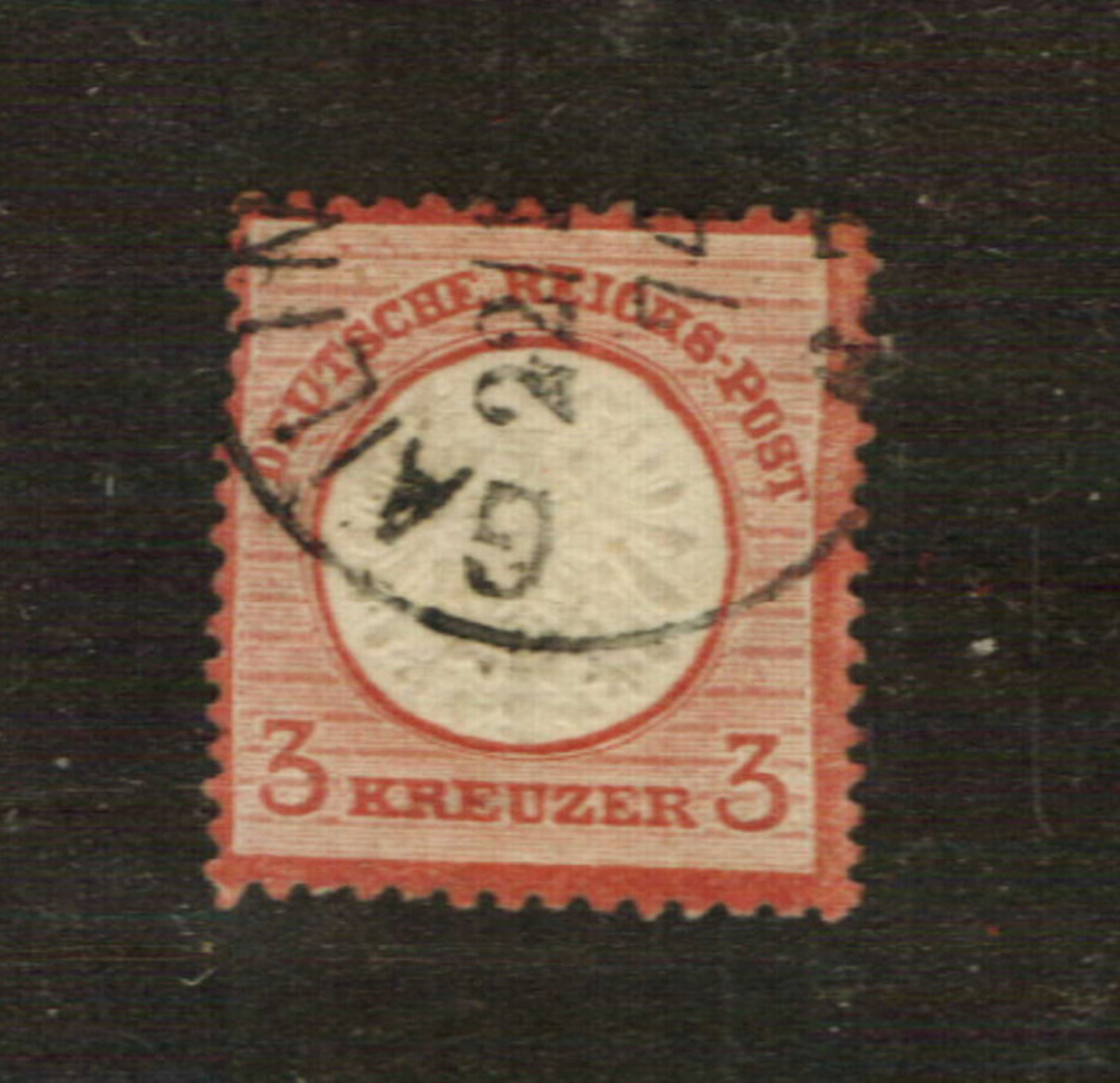 GERMANY 1872 Gulden Currency Large Shield Definitive 3k Rose-Carmine. - 76026 - Used image 0