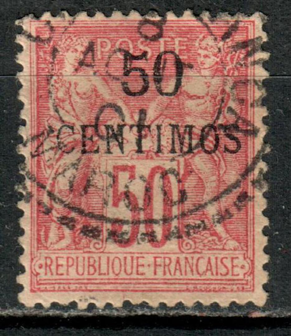 FRENCH Post Offices in MOROCCO 1891 Definitive 50c on 50c Rose. Type b. - 560 - FU image 0
