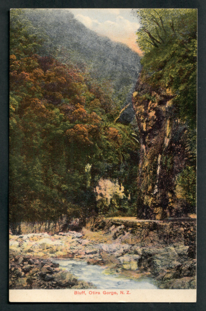 Coloured Postcard of The Bluff, Otira Gorge. - 48758 - Postcard image 0