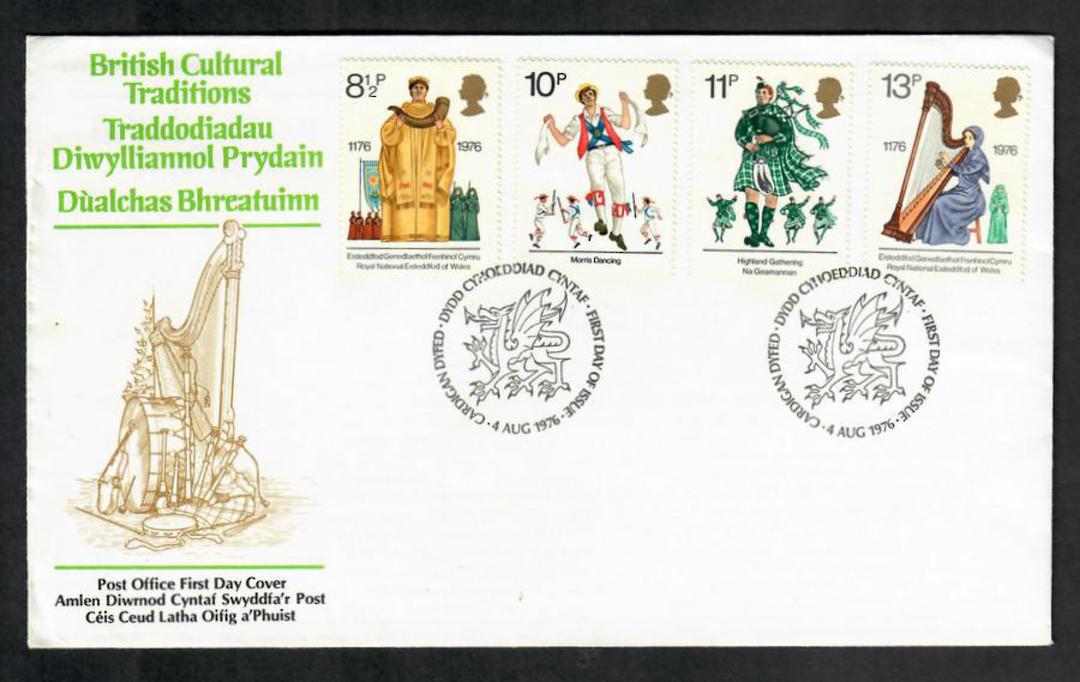 GREAT BRITAIN 1976 Cultural Traditions. Set of 4 on first day cover. - 530351 - FDC image 0