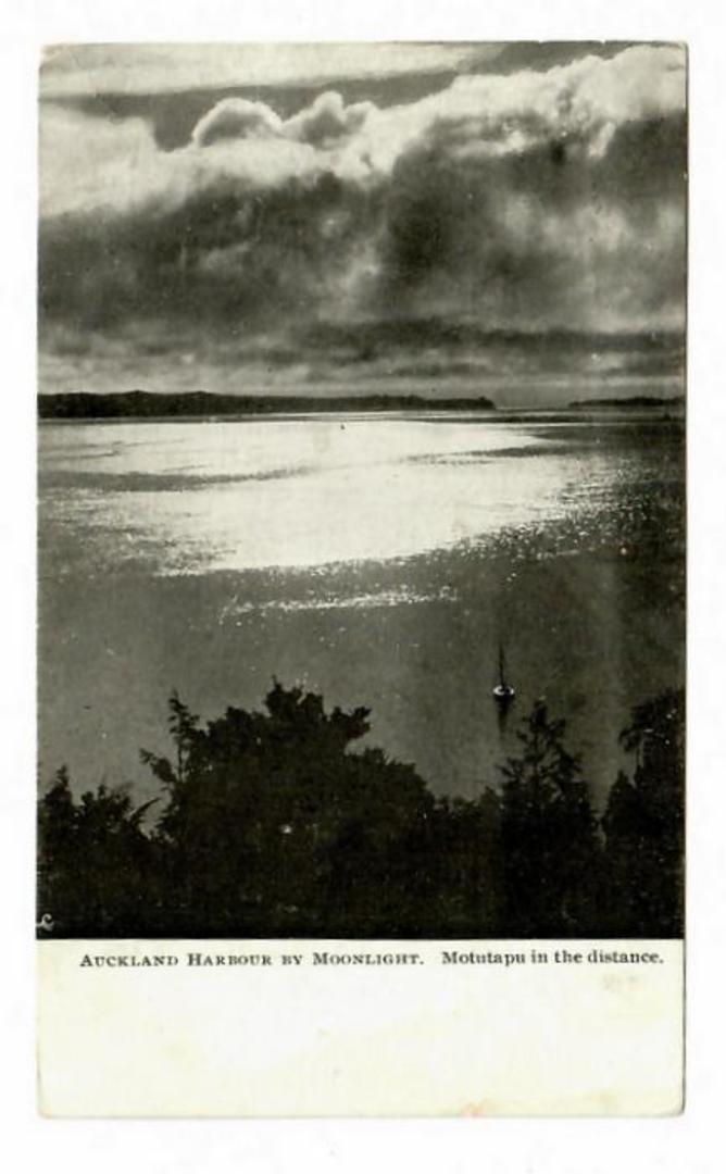 Early Undivided Postcard of Auckland Harbour by Moonlight. - 45481 - Postcard image 0
