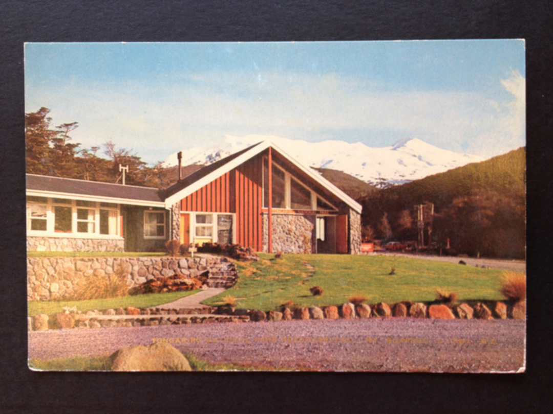 Modern Coloured Postcard by G B Scott of Tongariro National Park Headquarters. - 446822 - Postcard image 0