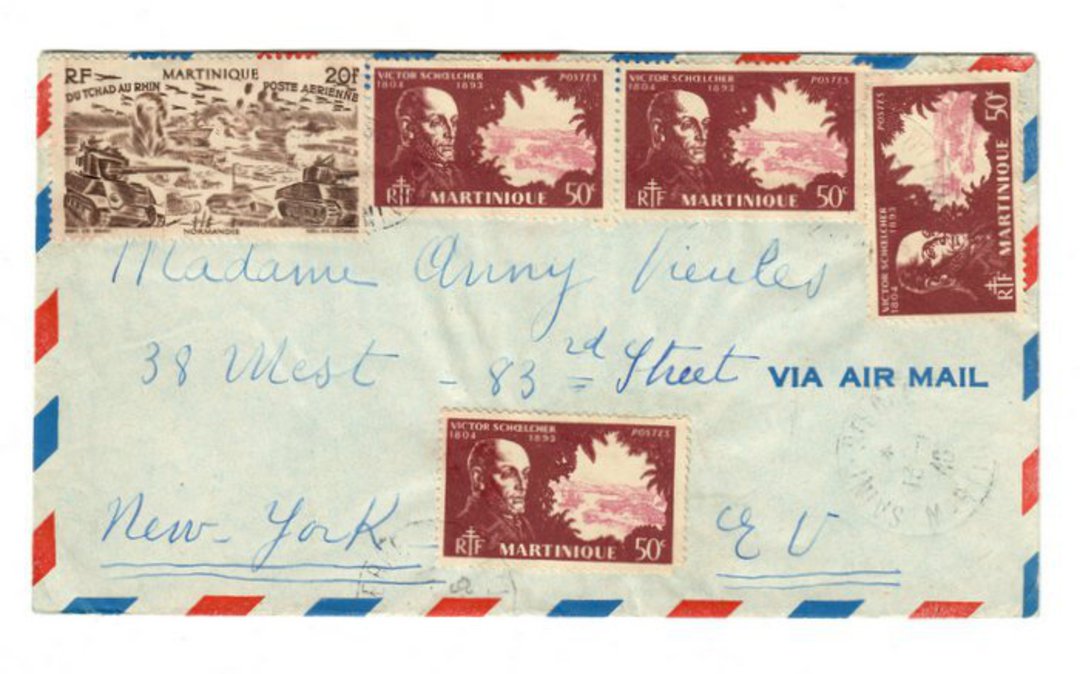 MARTINIQUE 1946 Airmail Letter from Fort de France to New York. - 37816 - PostalHist image 0