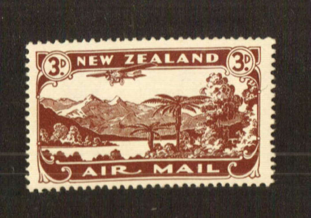 NEW ZEALAND 1931 3d Chocolate. Slight fold visible only at rear. - 70731 - UHM image 0