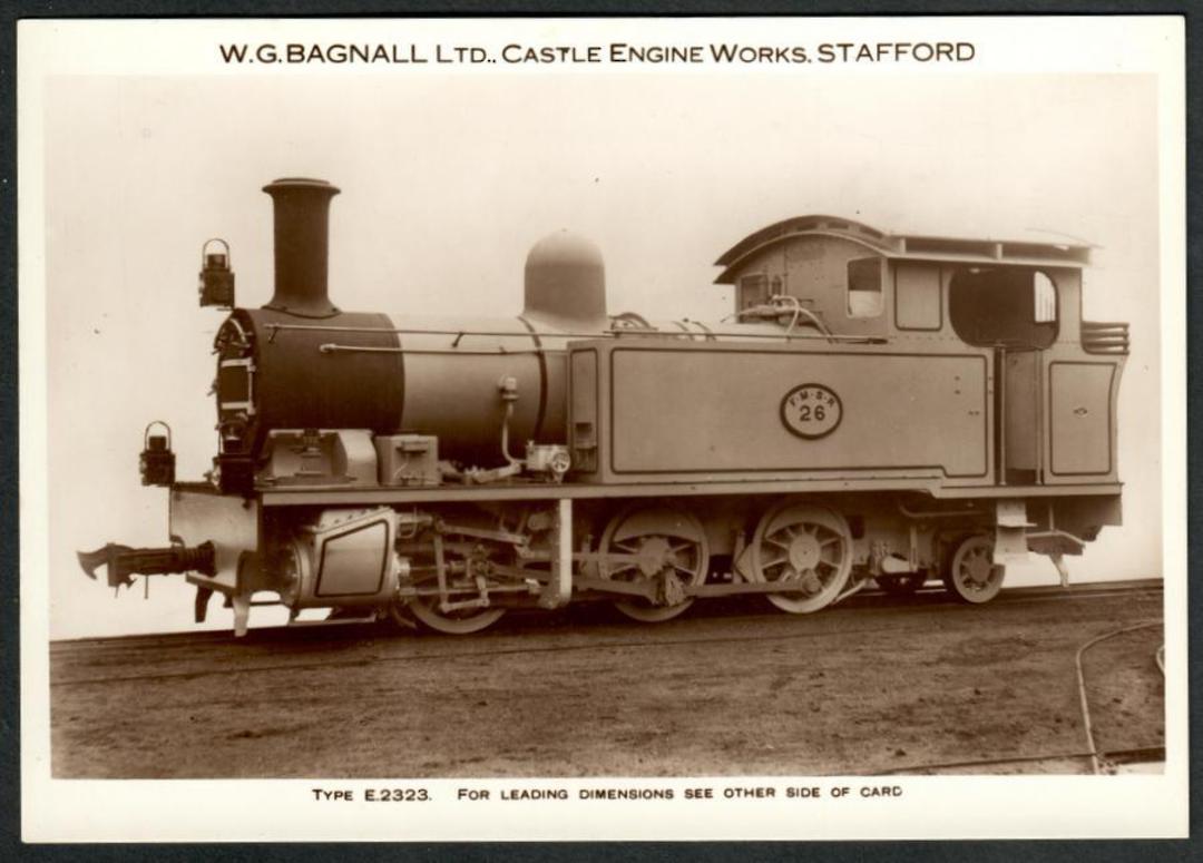 Steam Locomotive Manufacturers W G Bagnall Limited Quote card Type E2323. Fine photograph. - 440689 - Postcard image 0