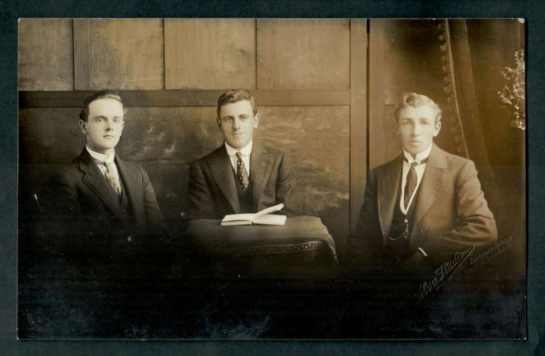 Real Photograph of three businessmen from Christchurch. - 48464 - Postcard image 0