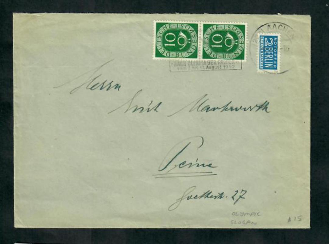 WEST GERMANY 1952 Internal cover with Olympic Slogan. - 31311 - PostalHist image 0