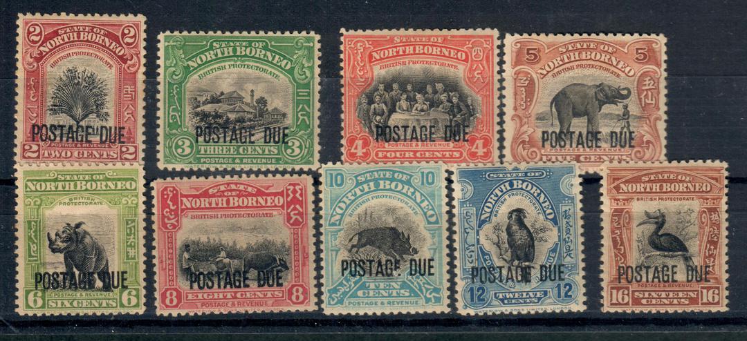 NORTH BORNEO 1918-1930 Postage Due. Simplified set of 9. Includes the Red-Brown 16c. - 20927 - Mint image 0