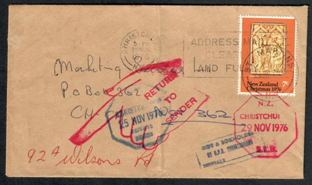 NEW ZEALAND 1976 Letter Redirected then Return to Snder. - 37266 - PostalHist image 0