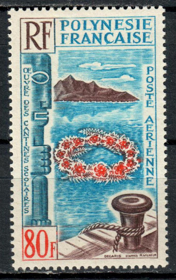 FRENCH POLYNESIA 1965 Schools Canteen Art 80fr Multicoloured. Very lightly hinged. - 75348 - LHM image 0
