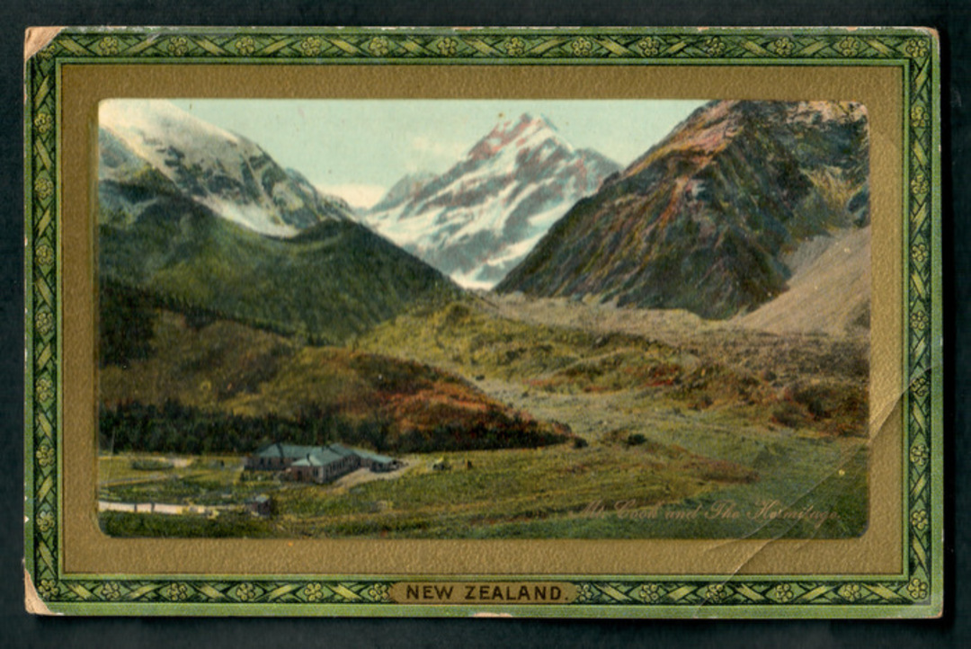 Coloured postcard of Mt Cook and The Hermitage. - 48877 - Postcard image 0