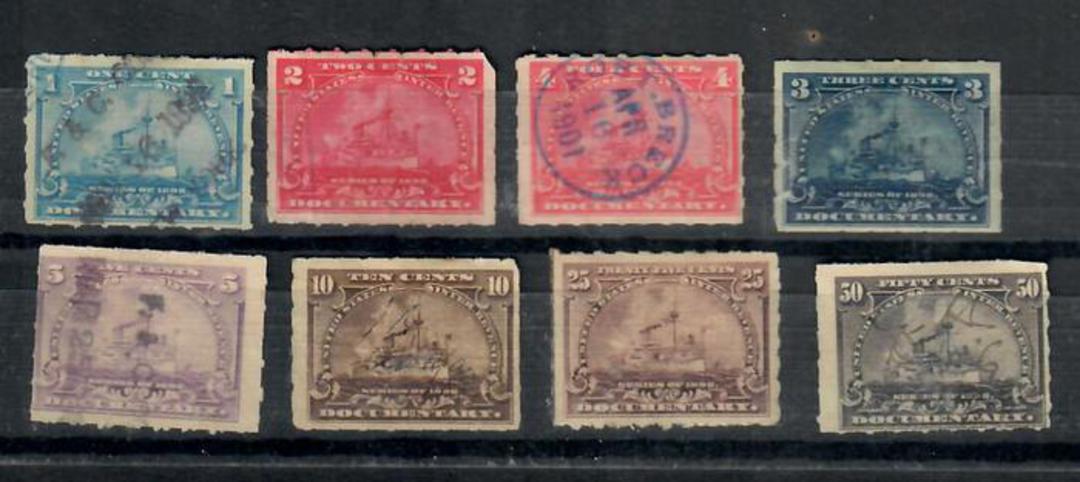 USA 1898 Documentary stamps. 8 values. - 21534 - Fiscal image 0