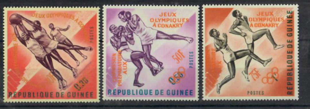 GUINEA 1963 Olympics. Overprint in Orange. Set of 3. - 24931 - Mint image 0