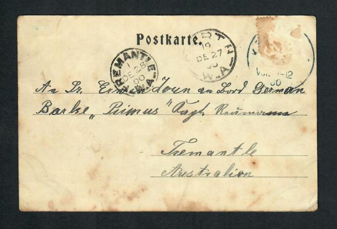 GERMANY Early Undivided Postcard sent to passenger aboard ship in Fremantle. Stamp removed. - 31359 - Postcard image 0