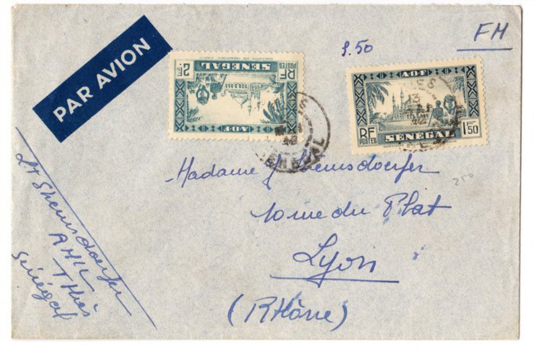 SENEGAL 1948 Airmail Letter from soldier to Paris. - 38203 - PostalHist image 0