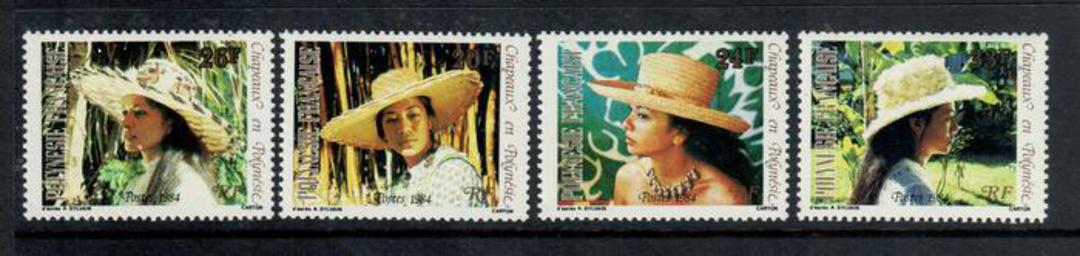FRENCH POLYNESIA 1984 Polynesian Hats. Second series. Set of 4. - 50655 - UHM image 0