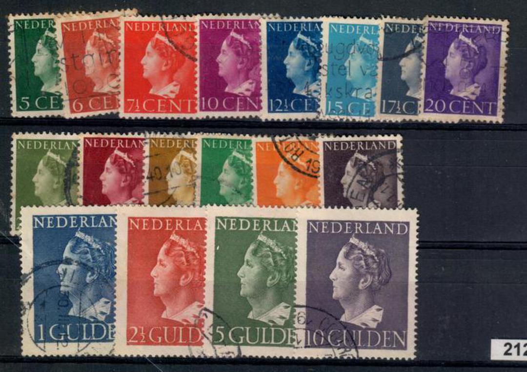 NETHERLANDS 1940 definitives set of 14 to 50c and 1946 high values to 10g. - 21243 - FU image 0