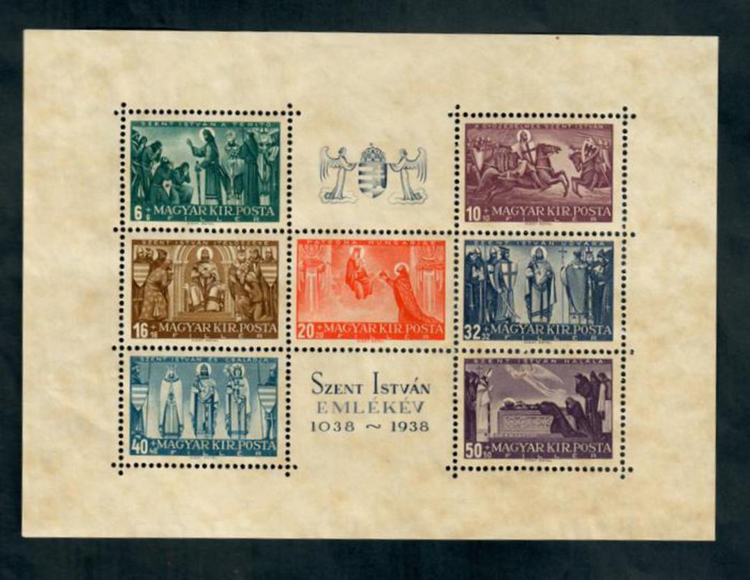 HUNGARY 1938 900th Anniversary of the Death of St Stephen. Second series. Miniature sheet. - 50025 - UHM image 0