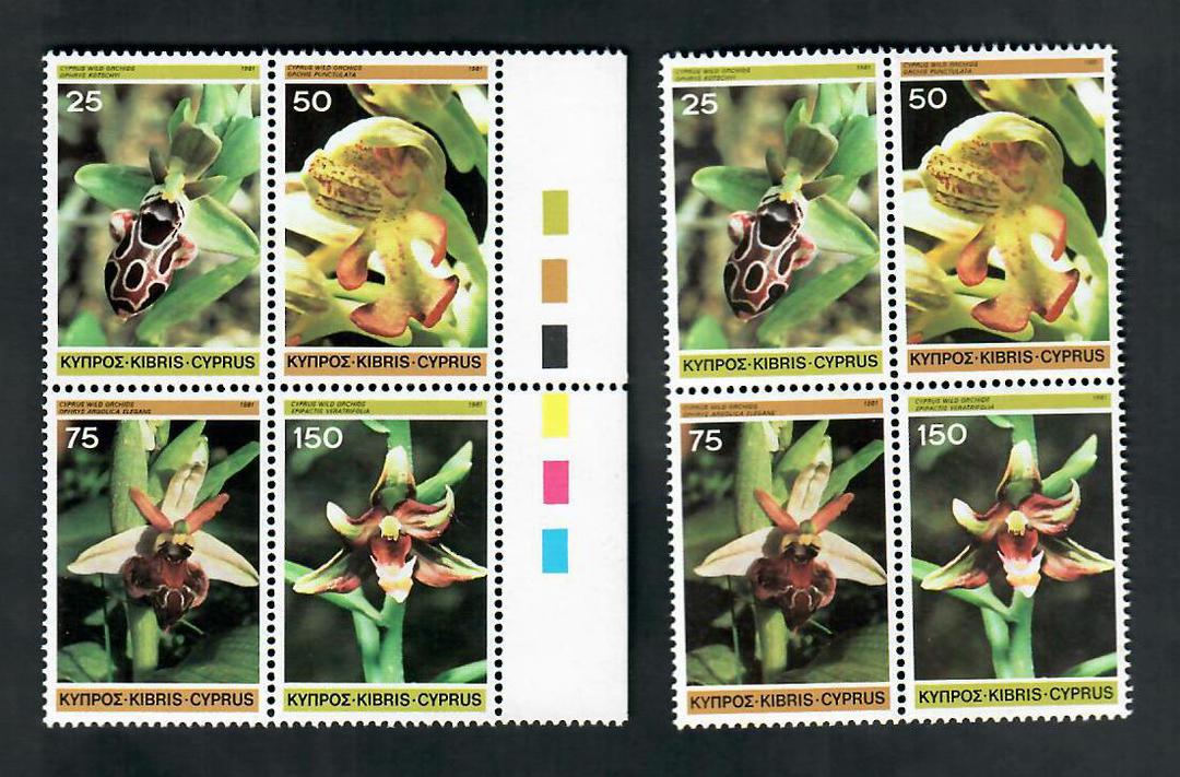 CYPRUS 1981 Orchids. Block of 4. - 20584 - UHM image 0
