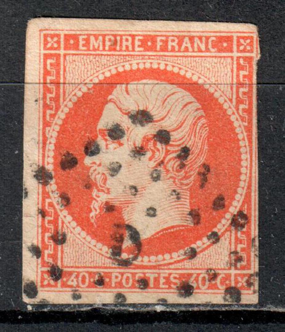 FRANCE 1857 Petit chiffre "D" Rue St Cecile on SG 65 4 margins. - 71080 - Postmark image 0