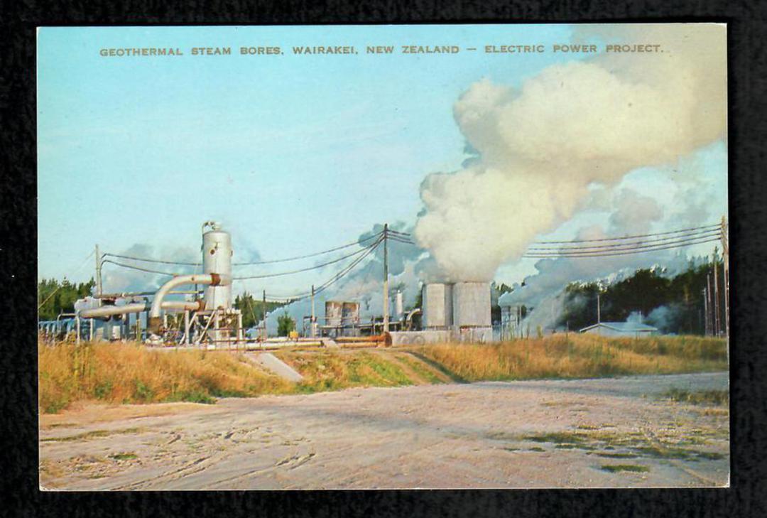 Modern Coloured Postcard by G B Scott of Geothermal Steam Bores Wairakei. - 446729 - image 0