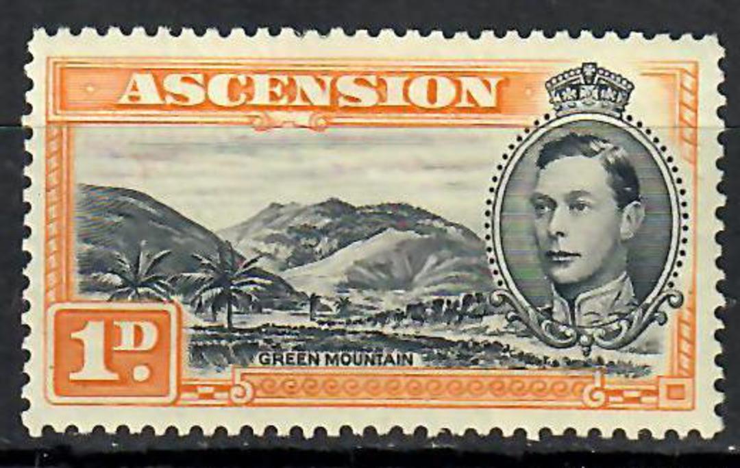 ASCENSION 1938 Geo 6th Definitive 1d Black and Yellow-Orange. Perf 13½. - 70690 - Mint image 0