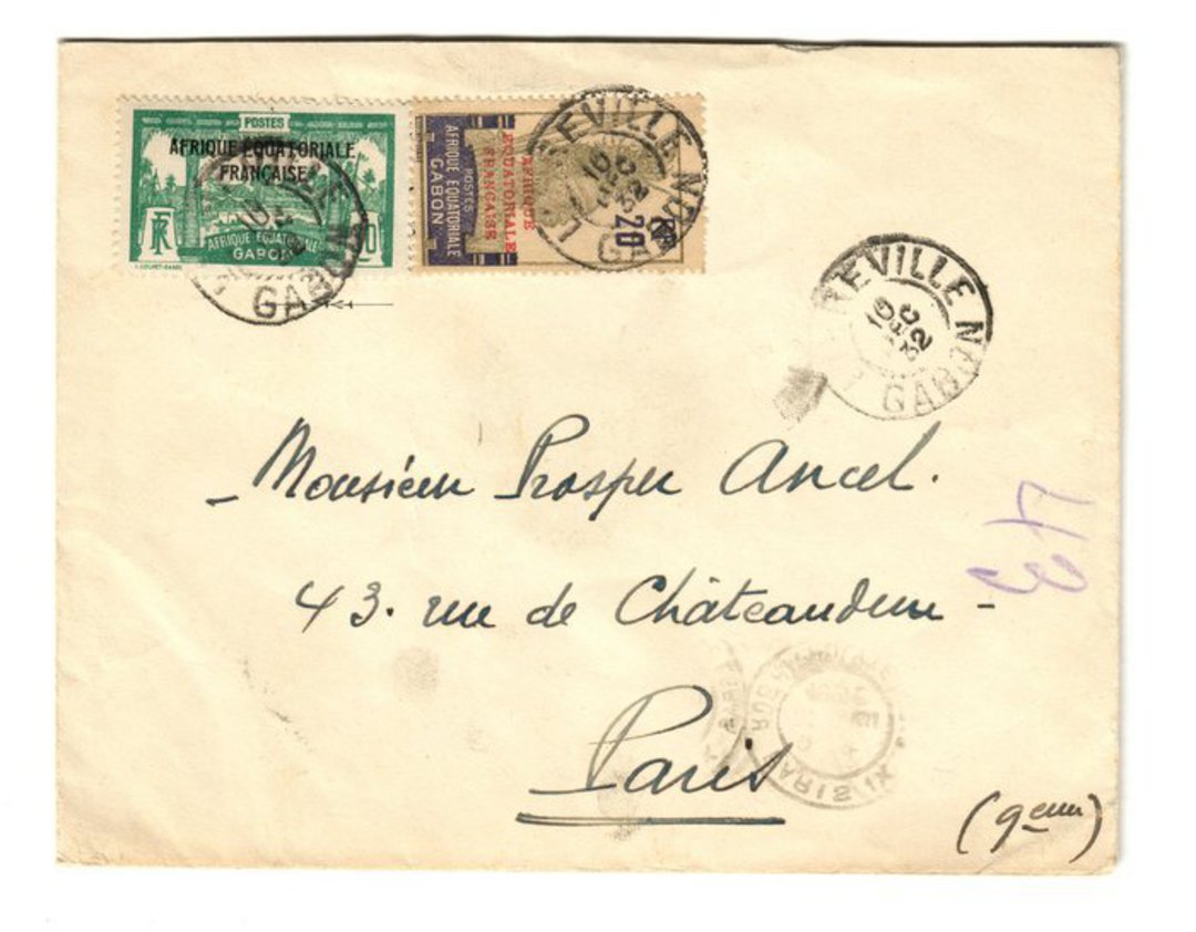 GABON 1932 Letter from Libreville to Paris. - 37576 - PostalHist image 0