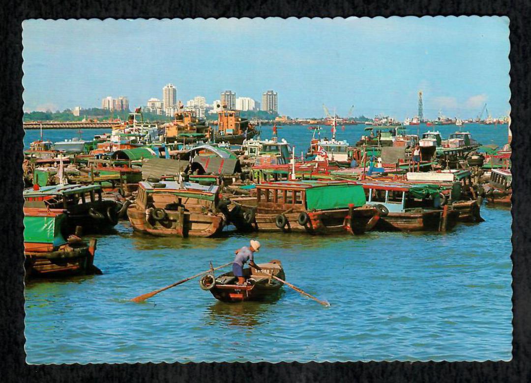 Modern Coloured Postcard of Waterfront. Chinese Junks. - 444958 - Postcard image 0