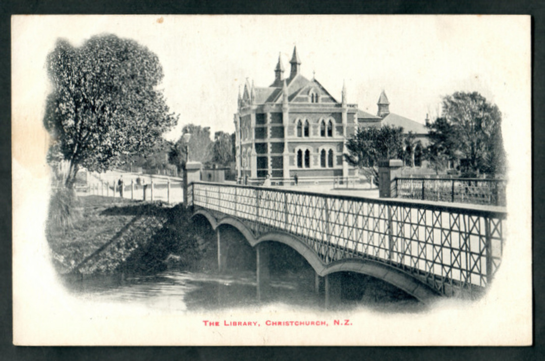 Early Undivided Postcard of The Library Christchurch. - 48418 - Postcard image 0