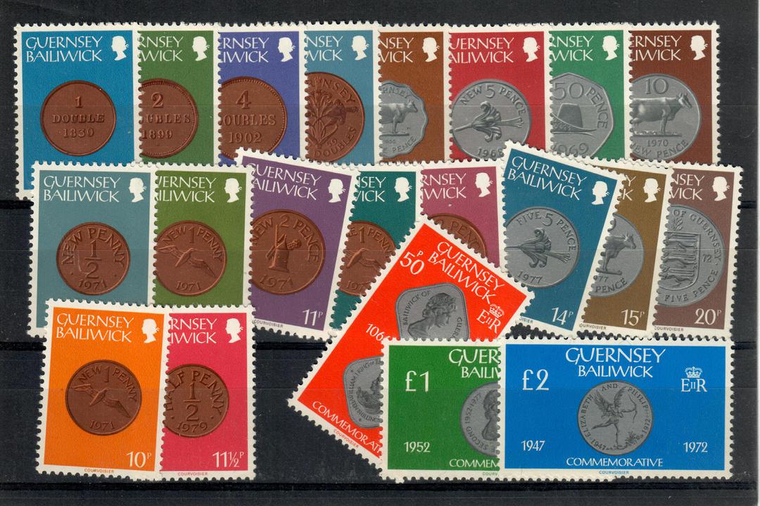 GUERNSEY 1979 Definitives Coins. Set of 21 to the £2. All of the Coins. - 20855 - UHM image 0