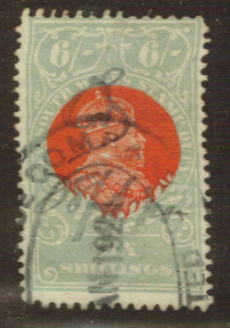 NEW SOUTH WALES 1909 Geo 5th Stamp Duty 6/- Green and Red. - 76140 - Fiscal image 0