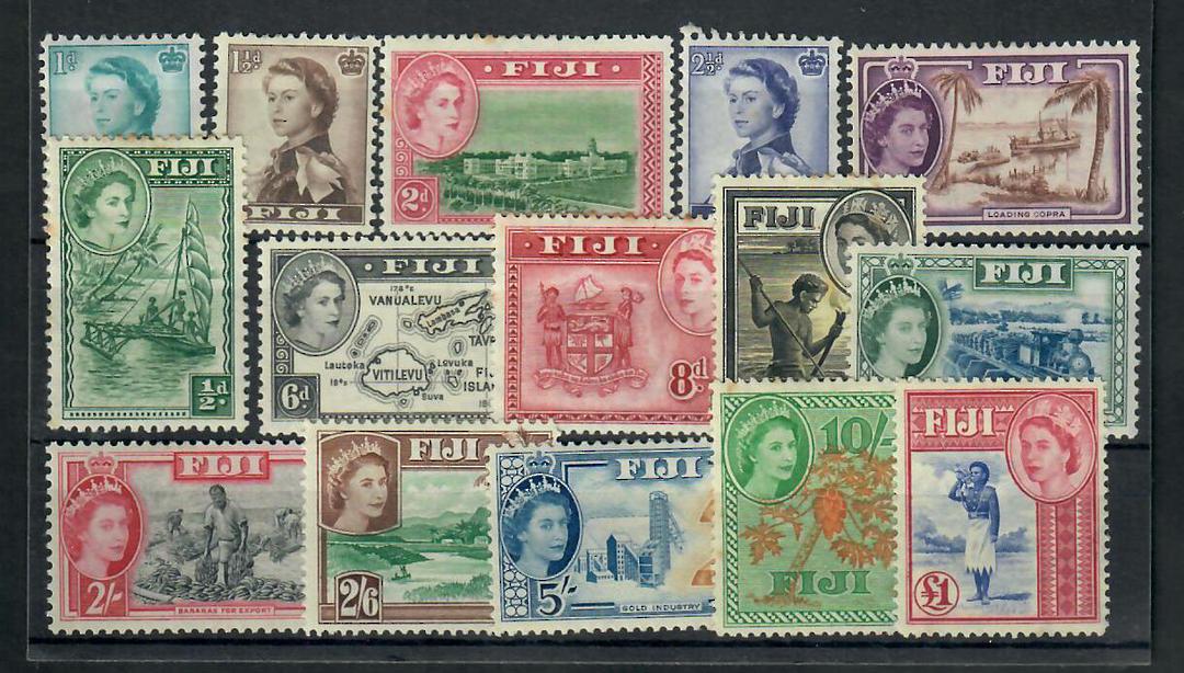 FIJI 1954 Elizabeth 2nd Definitives. Set of 15. - 21713 - Mint image 0